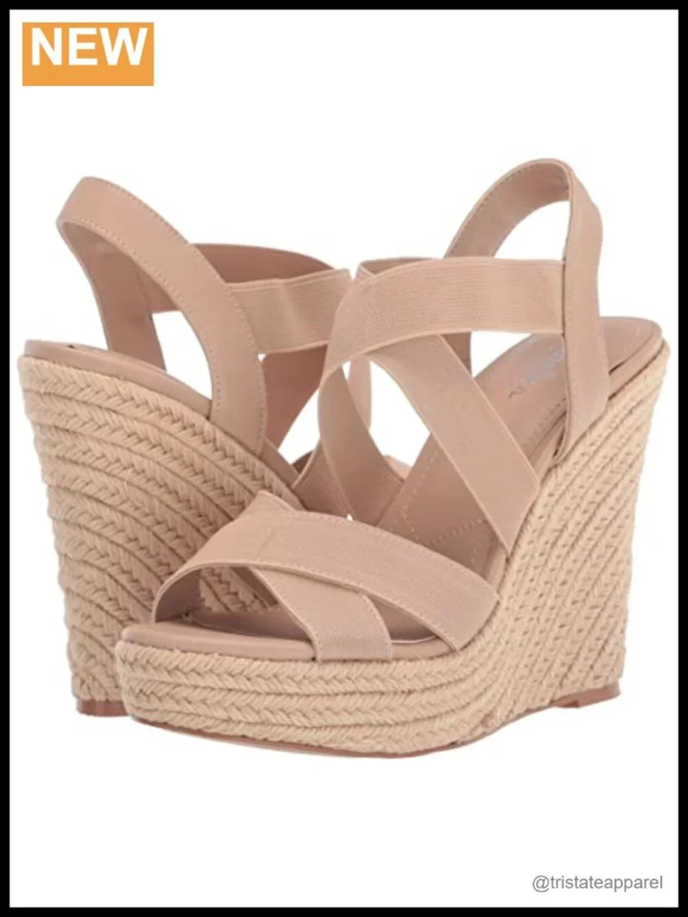 Slingback Wedge Platform Sandals Cushioned Rhinestone